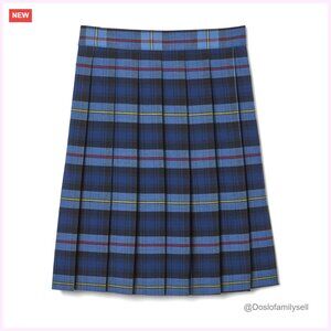 Girls' Plaid Pleated Skirt Adjustable Waistband School Uniform